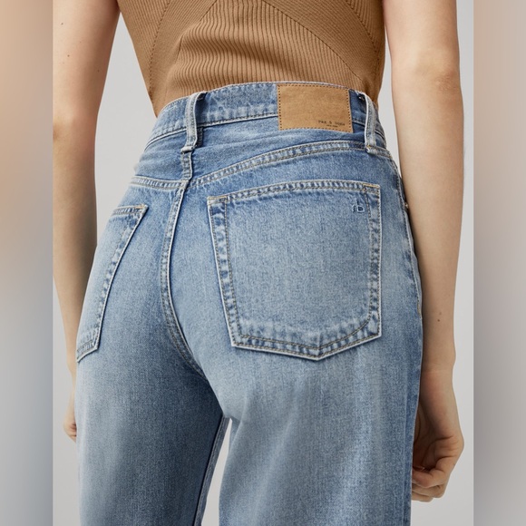 Rag & Bone Andi High Rise Wide Leg Raw Hem Jeans in Quinn Size 32 - Picture 5 of 16